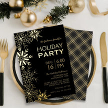 Goldene Schneeflocken Gold Kariert & Black Holiday