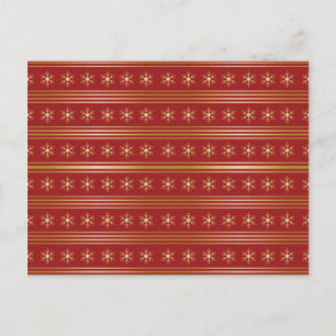 Goldene Schneeflocken im Weihnachtsmuster Postkarte