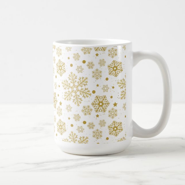 Goldene Schneeflocken Kaffeetasse (Rechts)