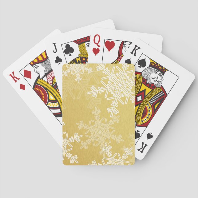 Goldene Schneeflocken Minimalistischer Poker Spielkarten (Rückseite)