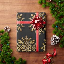 Goldene Schneeflocken - Niedliche Weihnachten Geschenkpapier