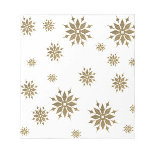 Goldene Schneeflocken Notizblock