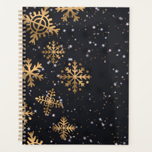 Goldene Schneeflocken Planer