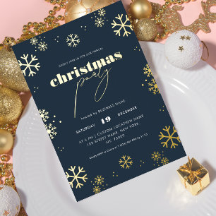 Goldene Schneeflocken-Schrift Corporate Christmas Folieneinladung