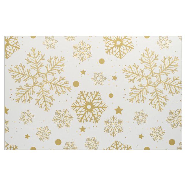 Goldene Schneeflocken Stoff (Fat Quarter (45,7 x 55,9 cm))