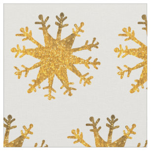 Goldene Schneeflocken Stoff