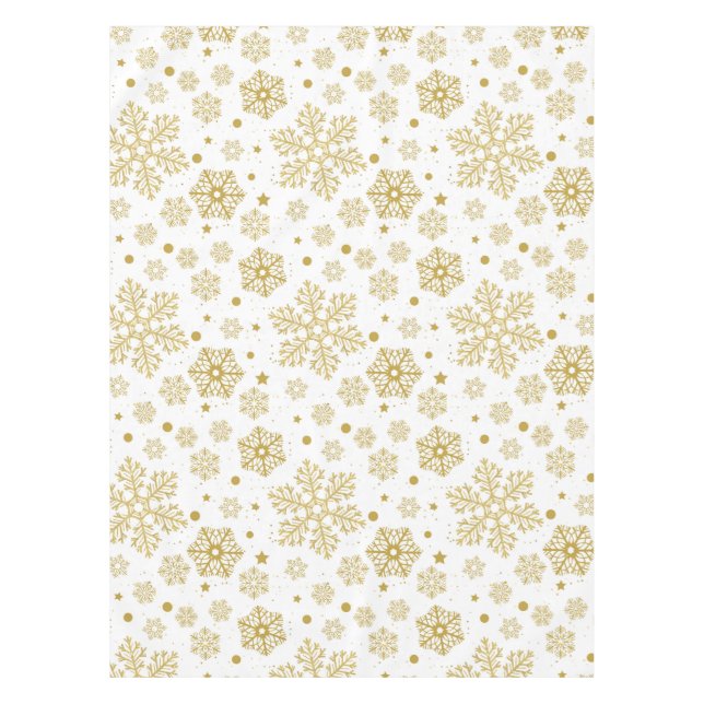 Goldene Schneeflocken Tischdecke (Vorderseite)