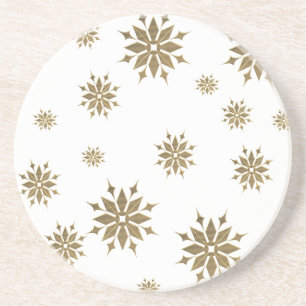 Goldene Schneeflocken Untersetzer