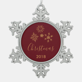 Goldene Schneeflocken Weihnachten Zinn-Ornament