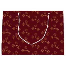 Goldene Schneeflocken Weihnachtsmuster Große Geschenktüte