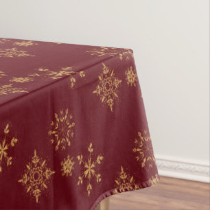 Goldene Schneeflocken Weihnachtsmuster Tischdecke