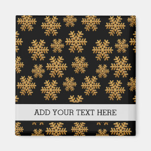 Goldene Schneeflocken Winter Frohe Weihnachten Xma Magnet