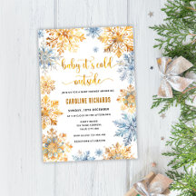 Goldene Schneeflocken-Winterbaby-Dusche