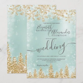 Goldene Schneekiefer Weihnachtsfeier Einladung