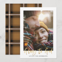 Goldene Schrift zum guten Senf-Tartan-Foto