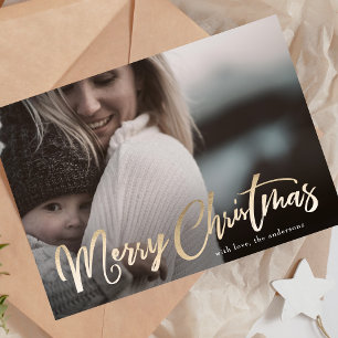 Goldene Schriftzug-Overlay Frohe Weihnachten Fotok