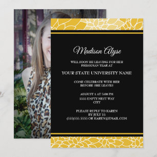 Goldene schwarze Blumen- College-Koffer-Party-Einl Einladung