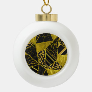 Goldene schwarze Dreieck-Textur-Illusion Keramik Kugel-Ornament