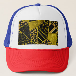 Goldene schwarze Dreieck-Textur-Illusion Truckerkappe