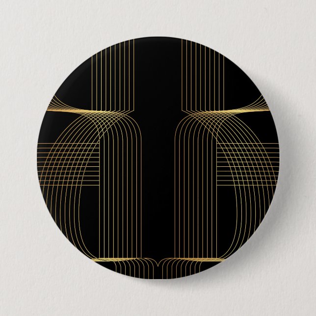 Goldene, schwarze, elegante, coole, einzigartige t button (Vorderseite)