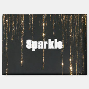 Goldene schwarze funkelnde Strähnen Magnet