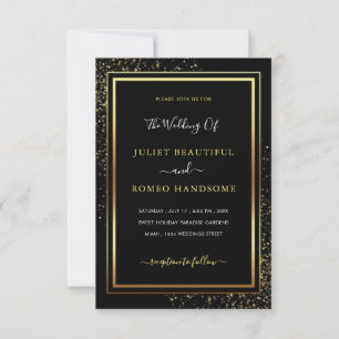 Goldene Schwarze Hochzeit Einladung zu Schriftart