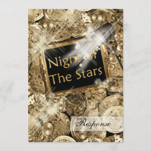 Goldene schwarze Hollywoodsterne Einladung