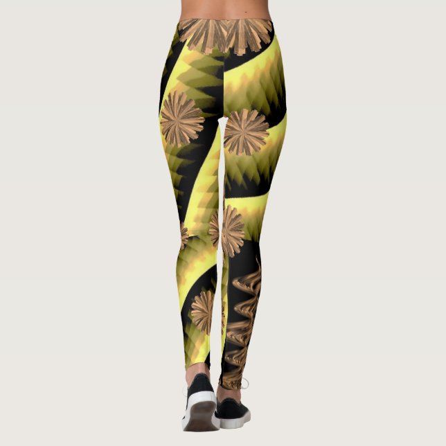 Goldene schwarze Leggings-Teenager Leggings (Rückseite)