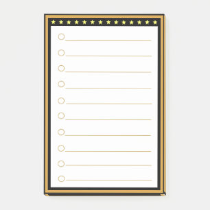 Goldene schwarze Rahmen Post-it Notes Klebezettel