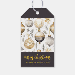 Goldene schwarze silberne Weihnachtsdekoration Geschenkanhänger