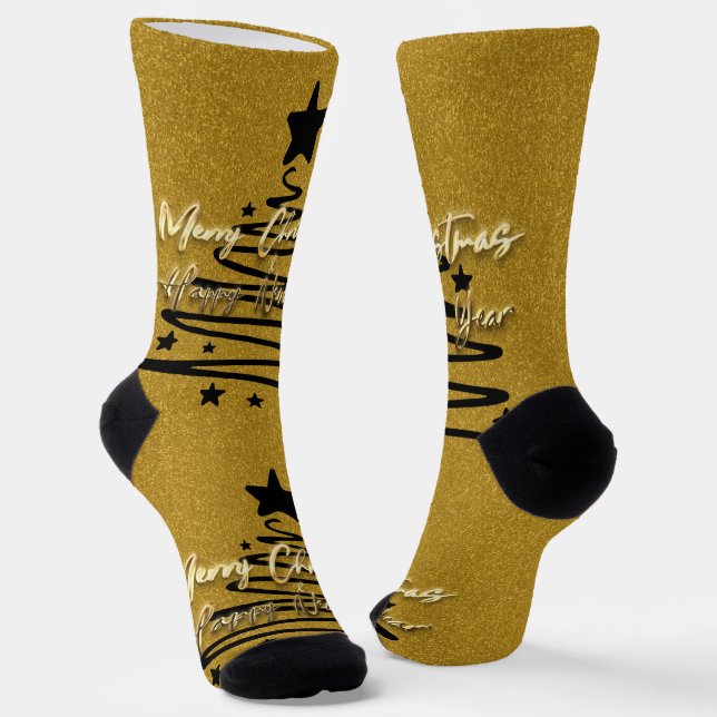 Goldene schwarze Socken (Gewinkelt)