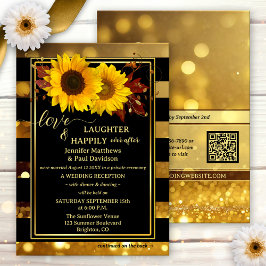 Goldene schwarze Sonnenblume Glücklich bis ans End Einladung
