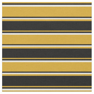 Goldene, schwarze und weiße Streifen/Linien Muster Stoff
