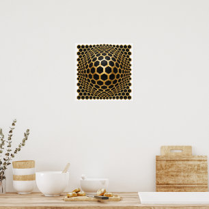 Goldene Sechseck-Kugel Poster