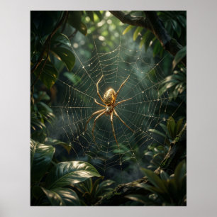 Goldene Seidenspinnennetz Poster