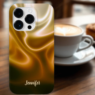 Goldene Seidenwellen Case-Mate iPhone 14 Pro Hülle