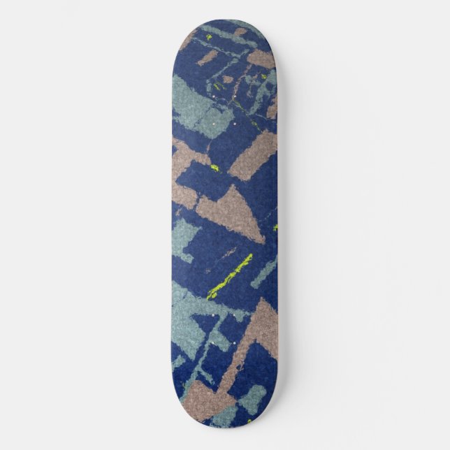 Goldene Sektion Blau Skateboard (Vorderseite)