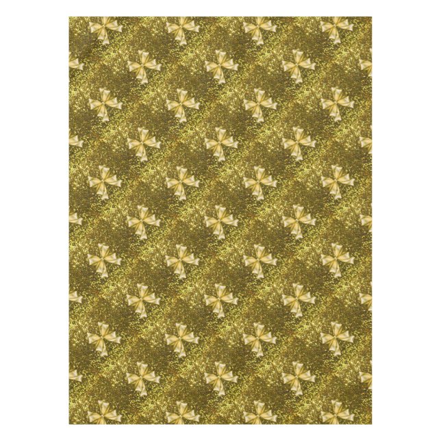 Goldene Sequenzen mit Bows Tischdecke (Vorderseite)