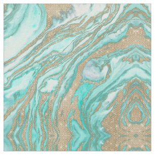 Goldene Sequin-Glitzer Aquamariner Smoky-Marmor Stoff