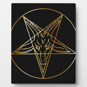 Goldene Silbe von Baphomet Fotoplatte