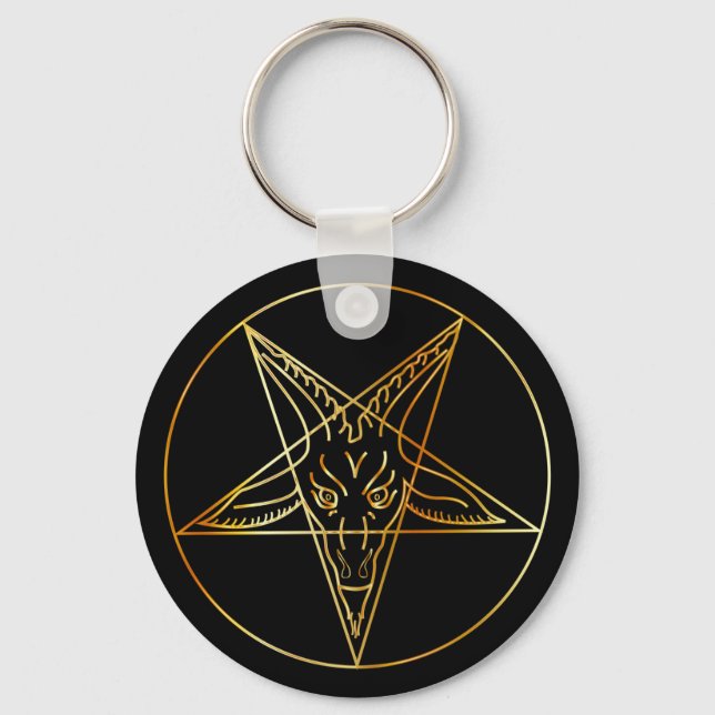 Goldene Silbe von Baphomet Schlüsselanhänger (Vorderseite)