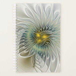 Goldene Silber-Blumen-Fantasie-Abstrakte Fraktal-K Planer