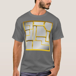 Goldene Silbergeometrische Mosaik Luxuriöse Modern T-Shirt