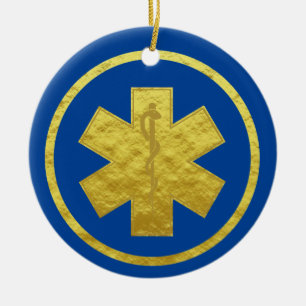 Goldene Silhouette von EMS Star of Life Ornament