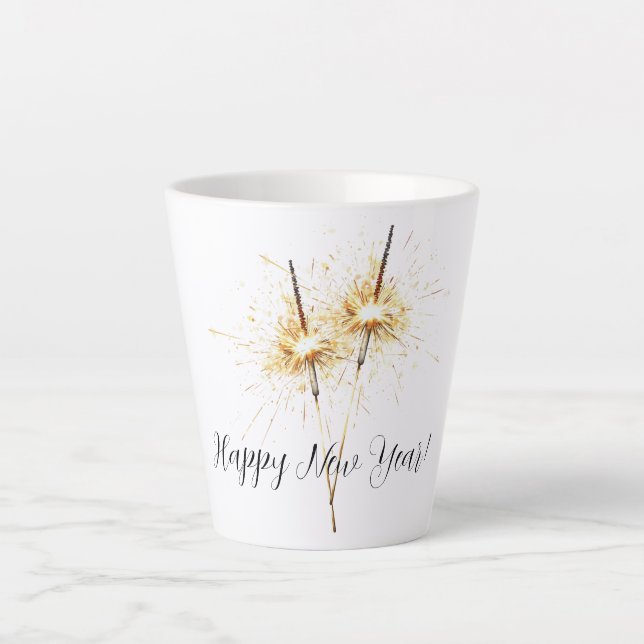 Goldene Silvester-Feier Funken Milchtasse (Vorderseite)