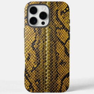 Goldene Skala: Premium-Schlangenhaut iPhone 16 Pro Max Hülle