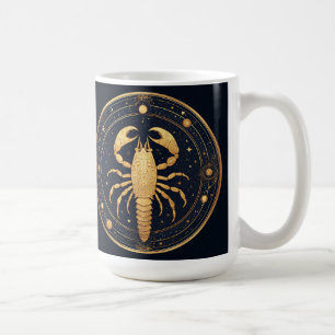 Goldene Skorpion-Artwork mit astrologischen Symbol Kaffeetasse