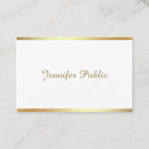 Goldene Skript-Kalligraphie-schönes modernes Visitenkarte