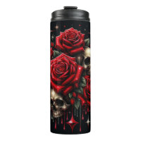 Goldene Skulls & Rote Rosen Sparkle Gotische Glamo