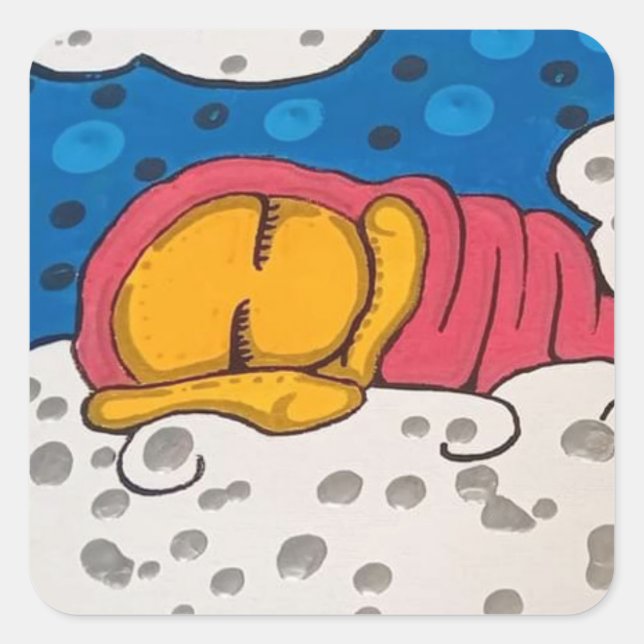 Goldene Slumme Quadratischer Aufkleber (Vorderseite)